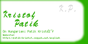 kristof patik business card